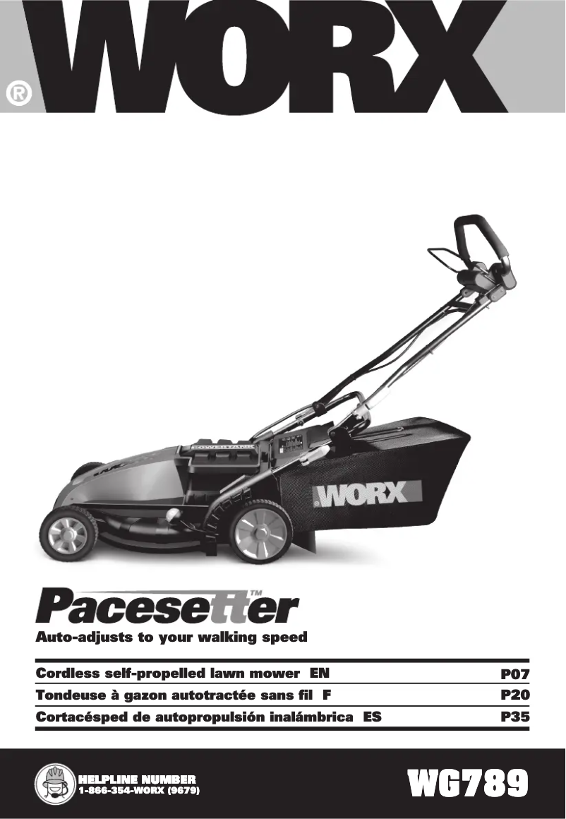 Page 1 of the manual User Manual Worx WG789