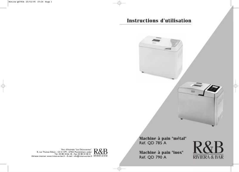 First page image of the manual for QD 785 A