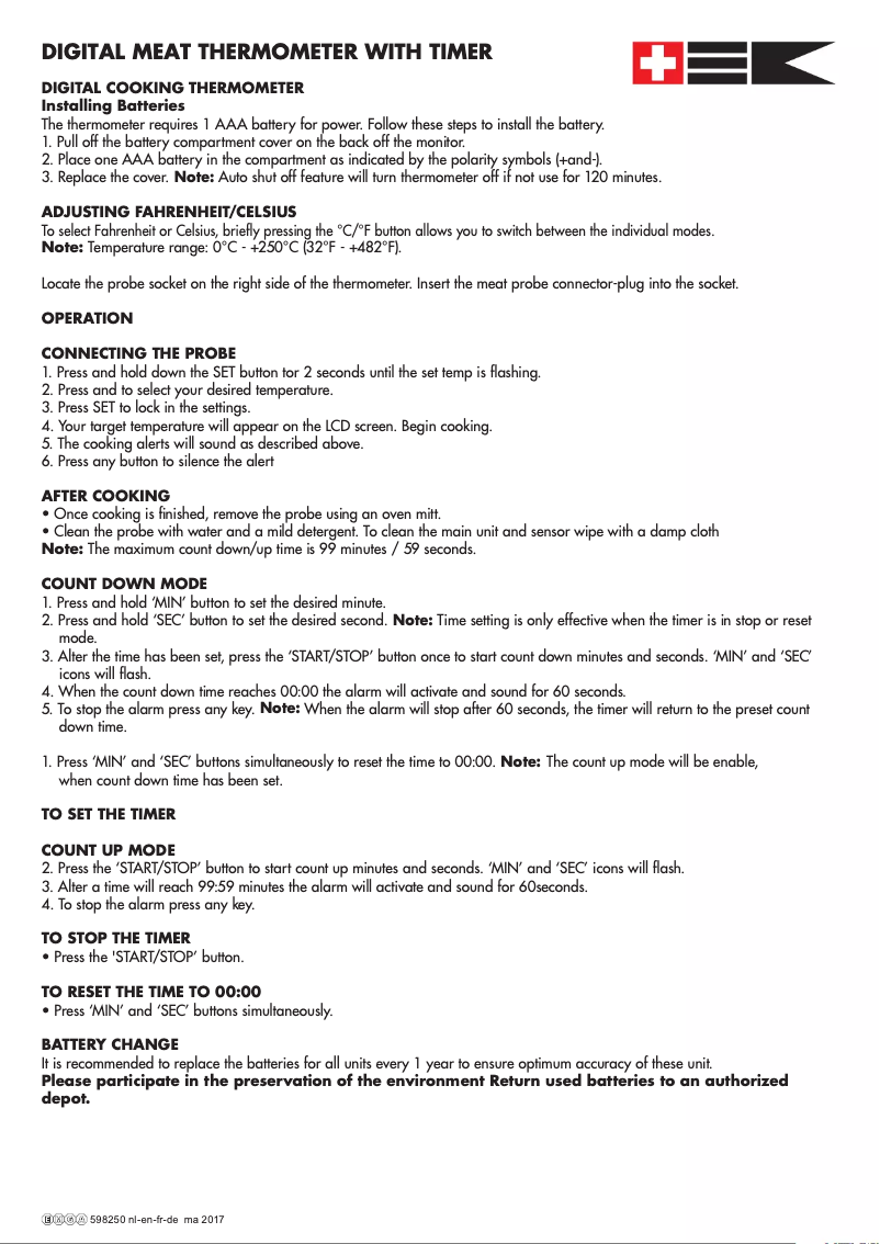 First page image of the manual for 598250