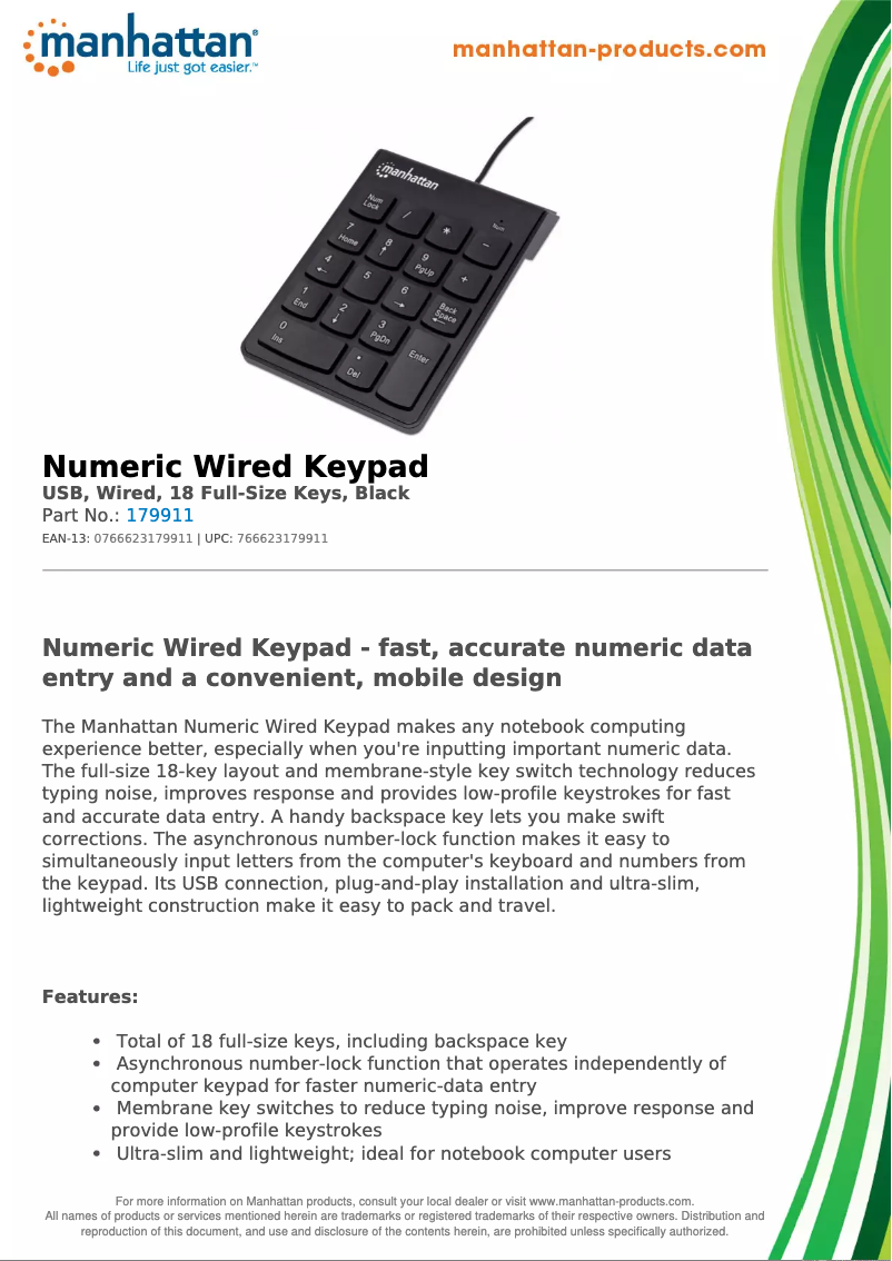 First page image of the manual for 179911