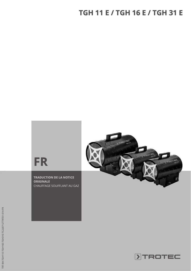 First page image of the manual for TGH 16 E