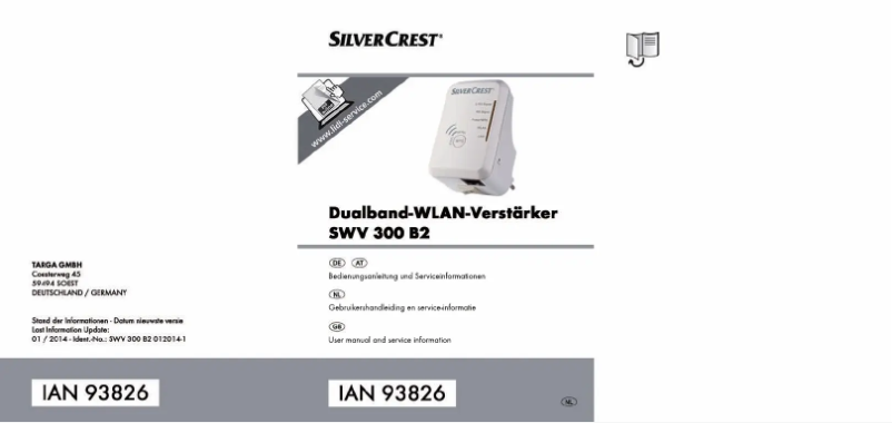 Page 1 of the manual User Manual SilverCrest SWV 300 B2