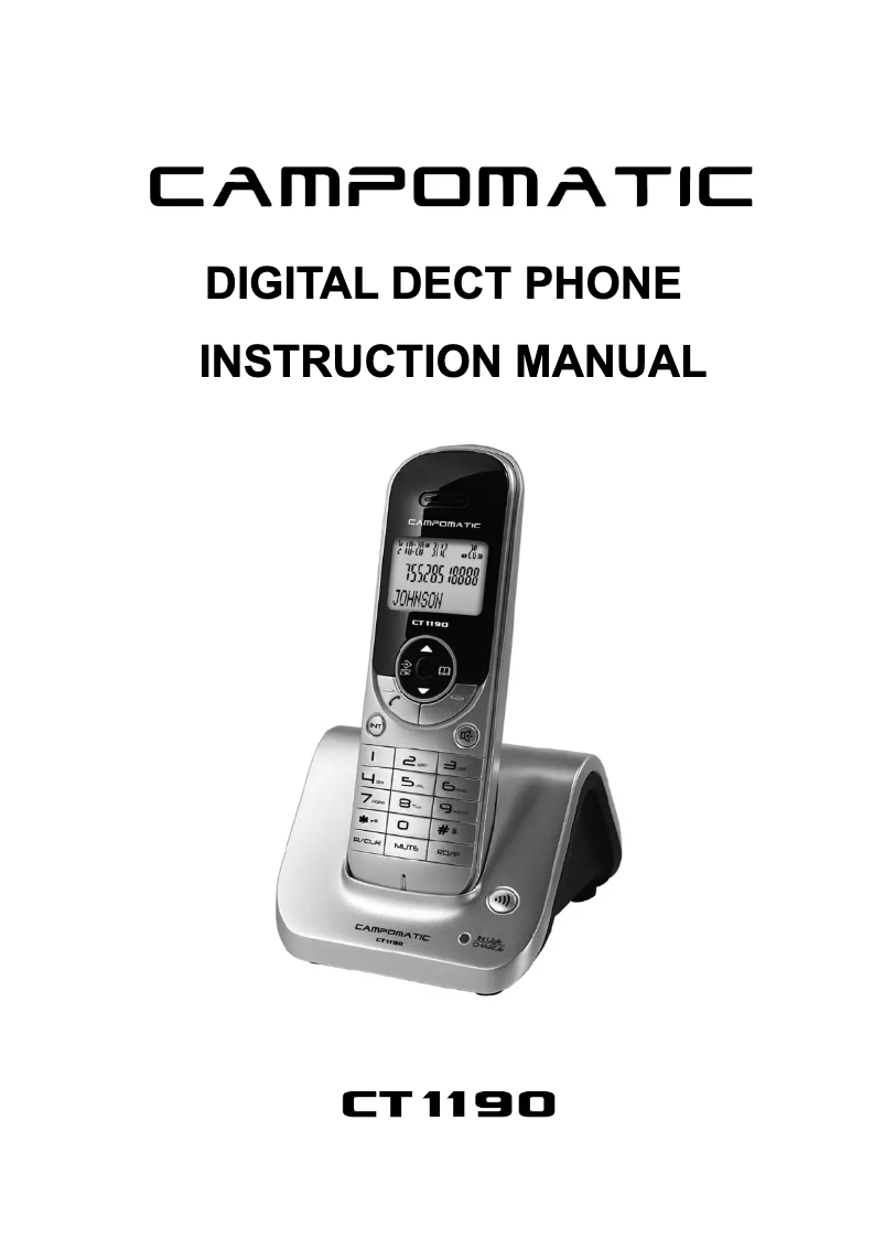 Page 1 of the manual User Manual Campomatic CT1190