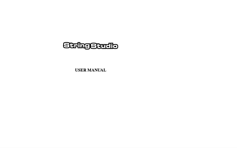 First page image of the manual for String Studio VS-2