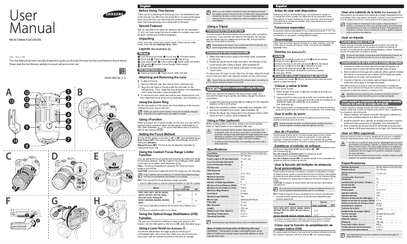 First page image of the manual for ZS50150A
