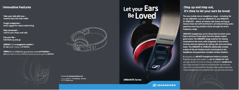 Page 1 of the manual Brochure Sennheiser Urbanite XL Wireless