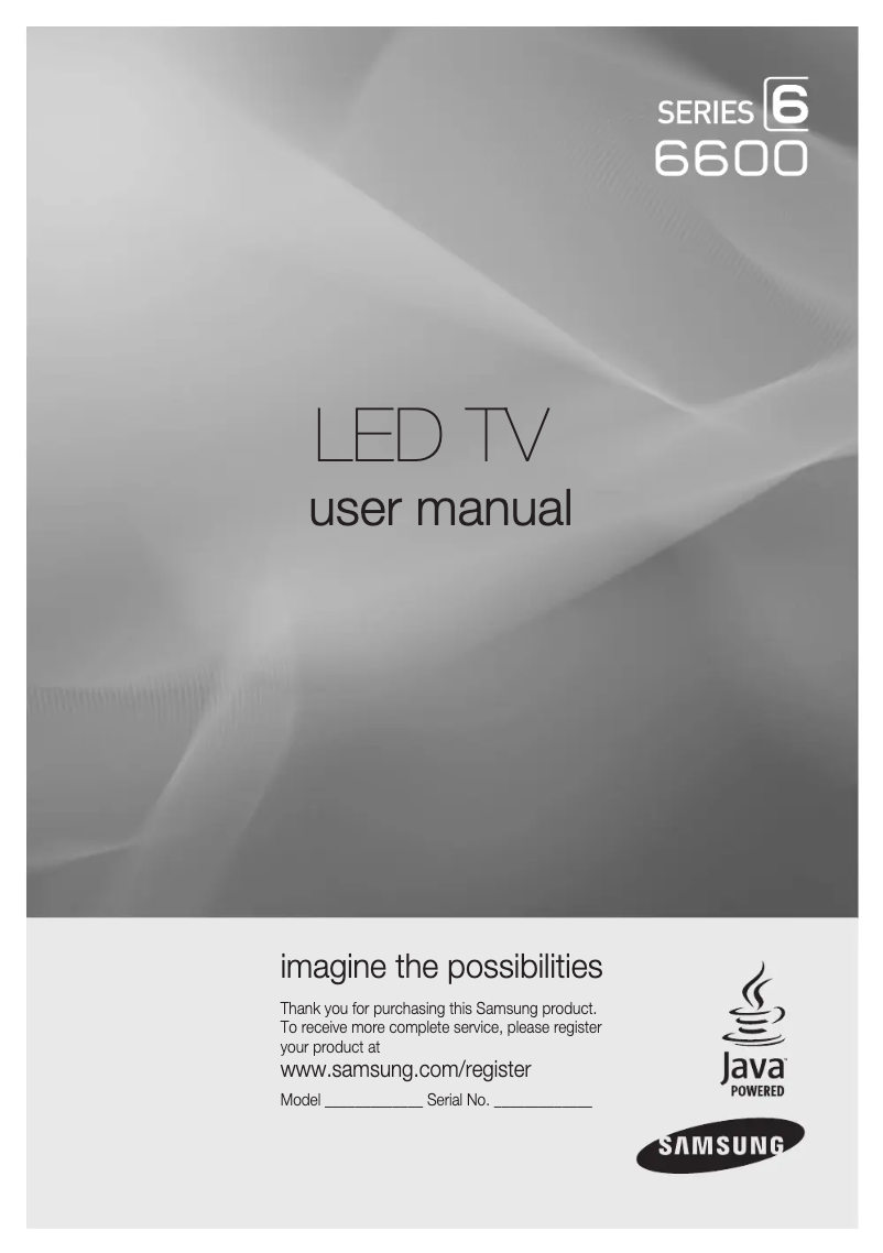 Page 1 of the manual User Manual Samsung UN55C6630UF