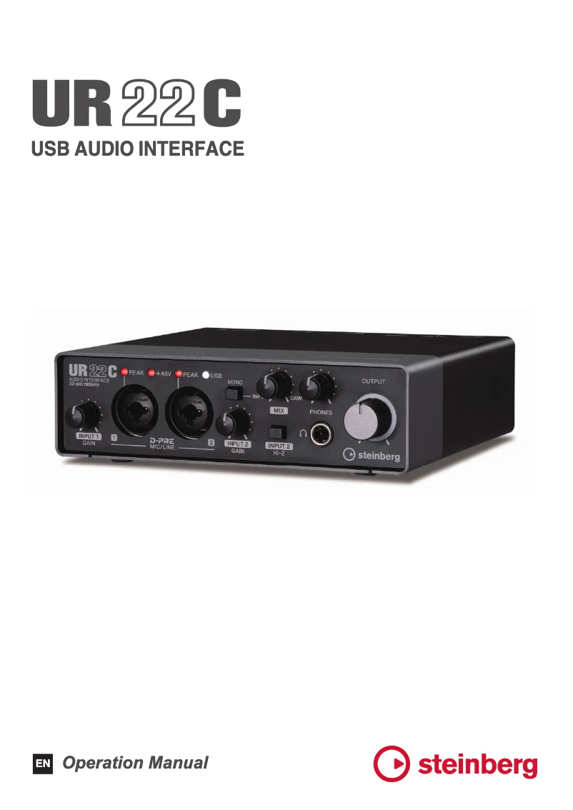 First page image of the manual for UR22C