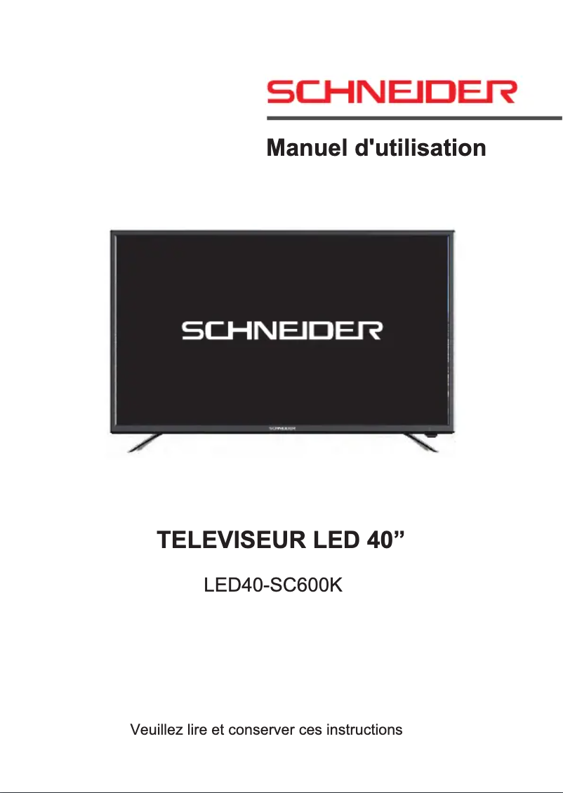 Page 1 of the manual User Manual Schneider LED40-SC600K