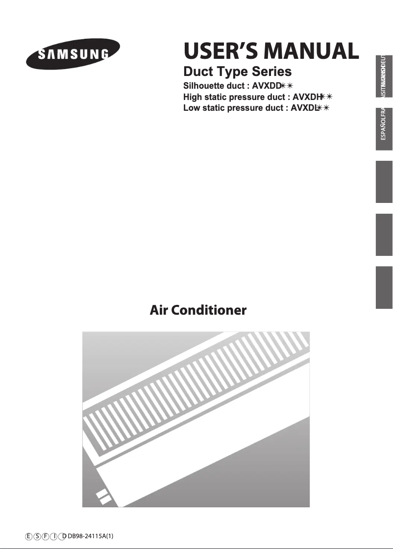 First page image of the manual for AVXDHH140EA