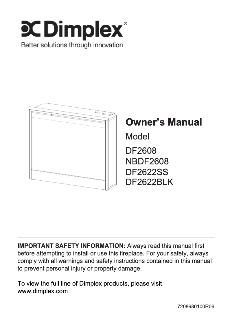 Page 1 of the manual User Manual Dimplex NBDF2608