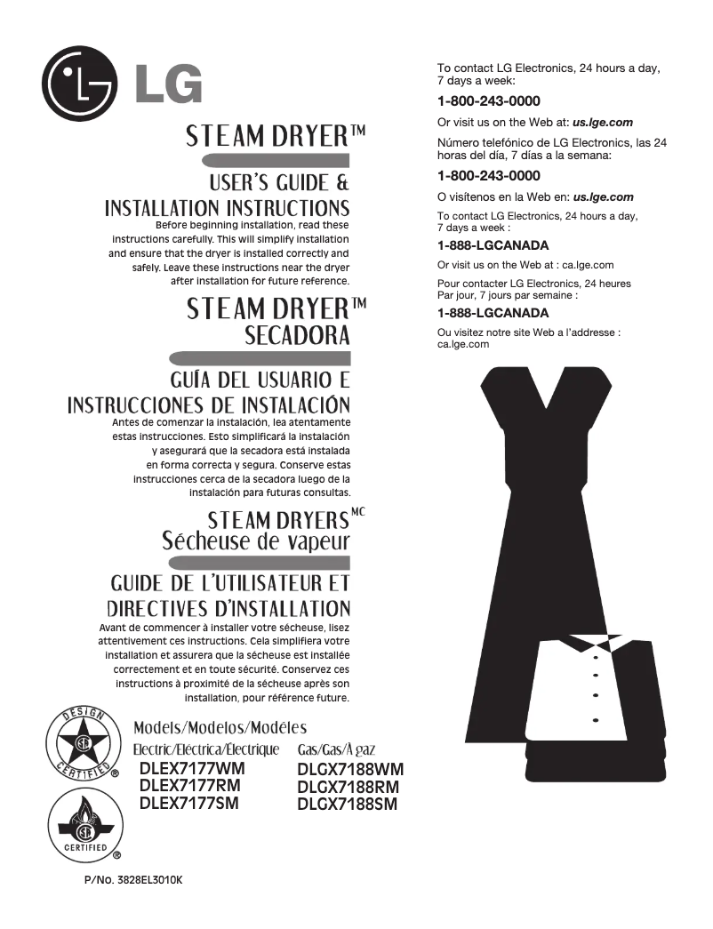 First page image of the manual for DLEX7177RM