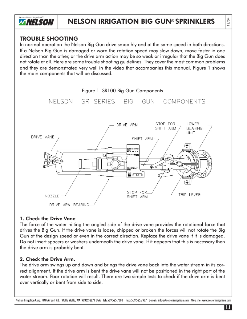 Page 1 of the manual User Manual Nelson 200 Series Big Gun