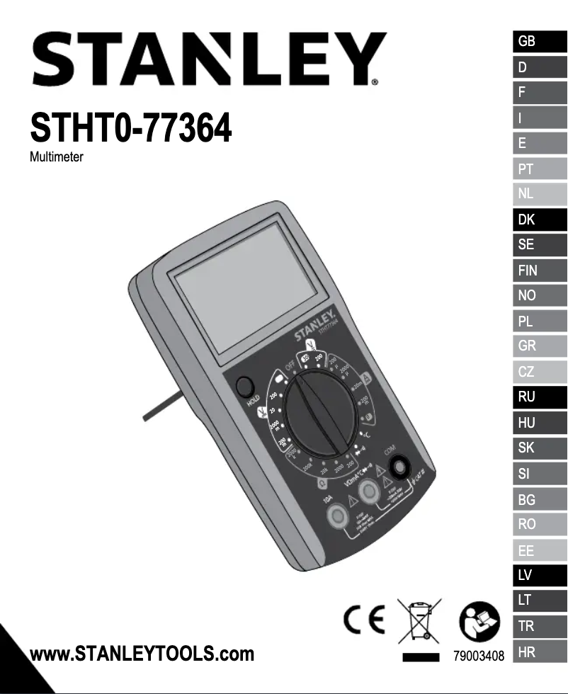 First page image of the manual for STHT0-77364