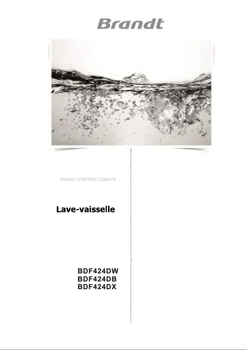 First page image of the manual for BDF424DB