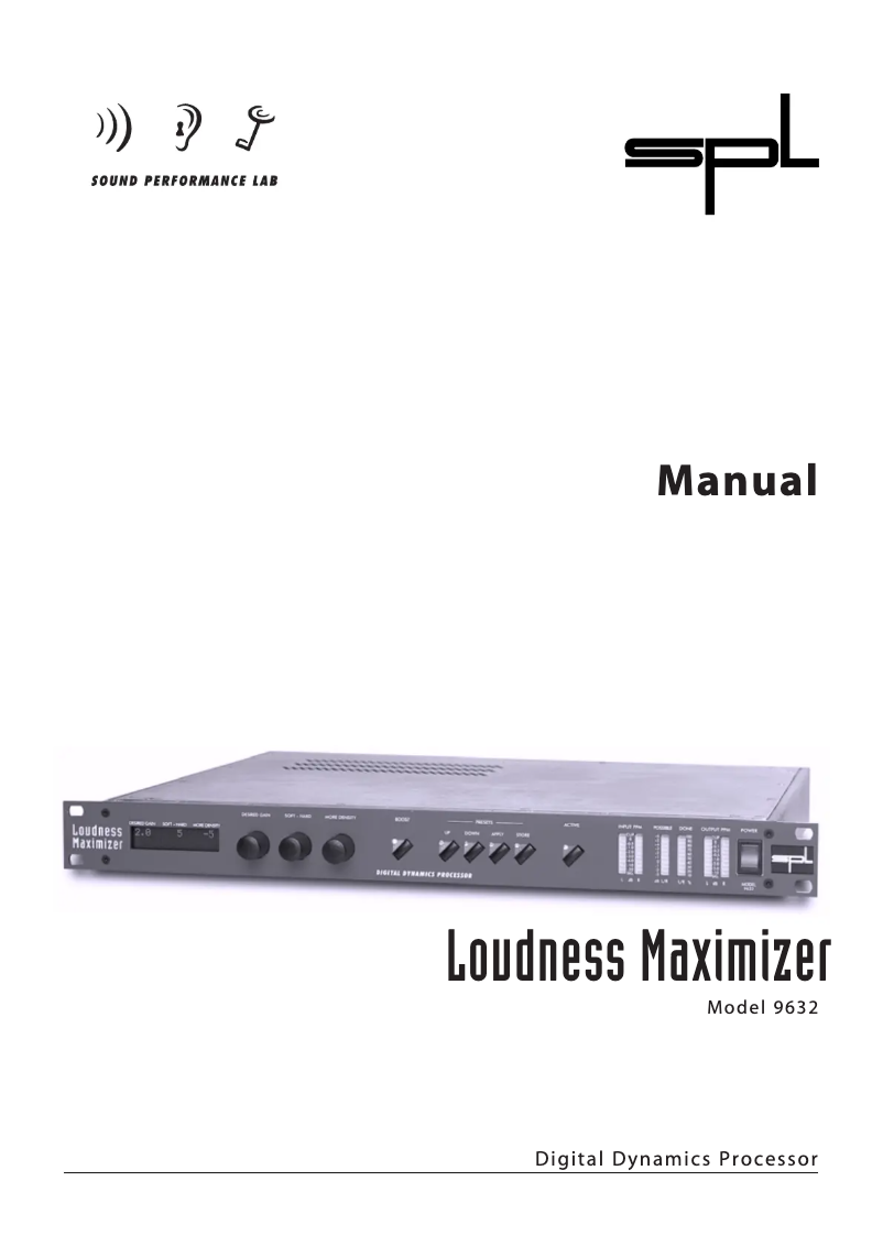 First page image of the manual for Loudness Maximizer 9632