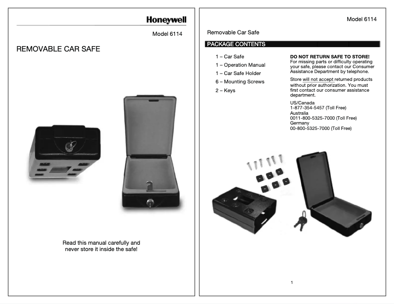 First page image of the manual for 6114