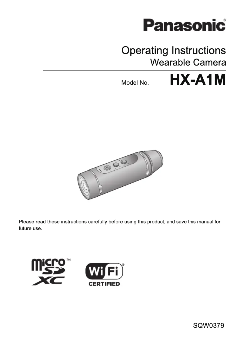 Page 1 of the manual User Manual Panasonic HX-A1MGC