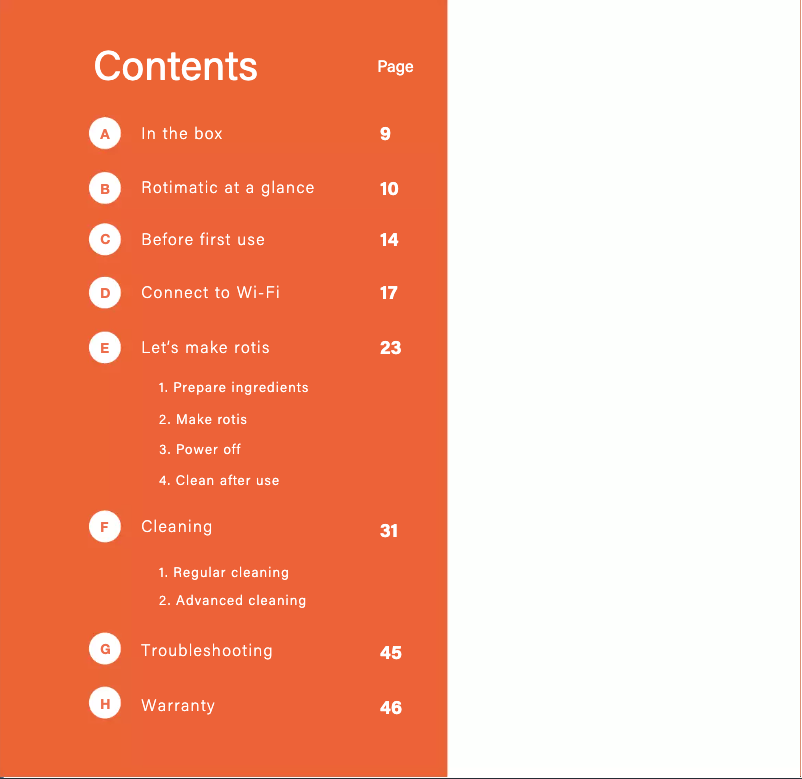 Page 1 of the manual User Manual Rotimatic Roti/Chapati Maker Machine