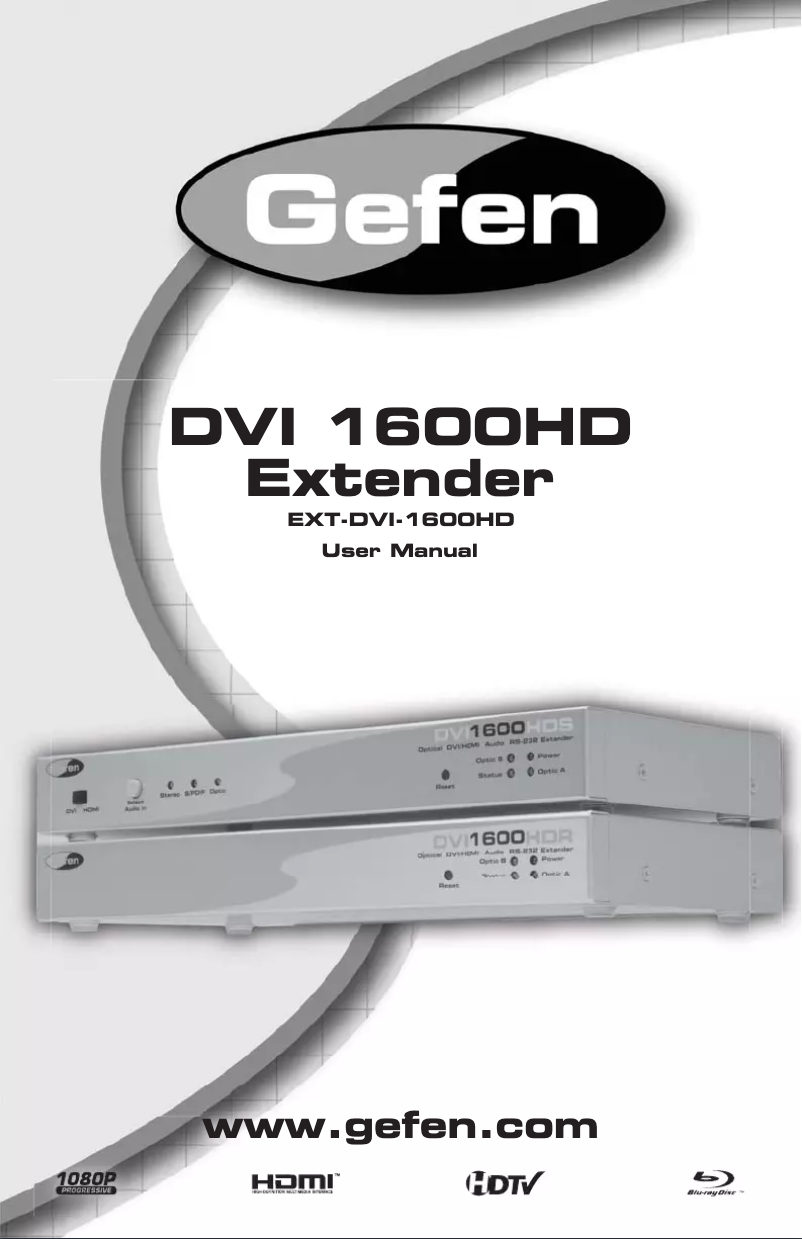 First page image of the manual for EXT-DVI-1600HD