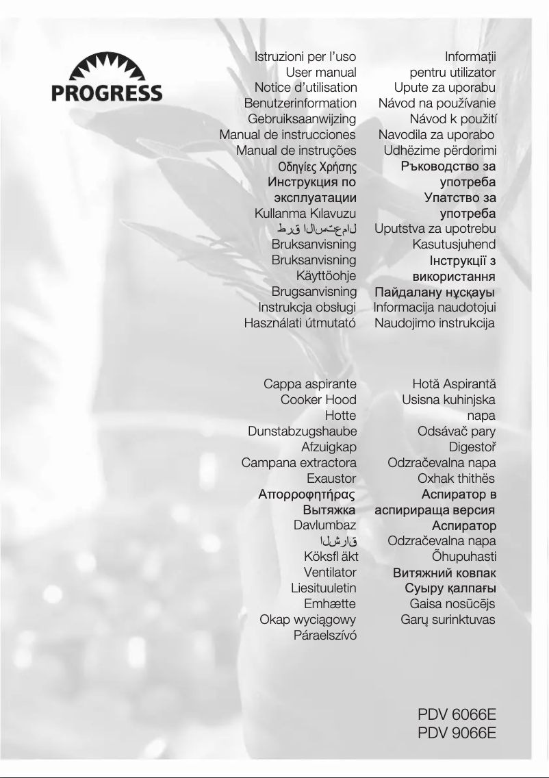 Page 1 of the manual User Manual Progress PDV9066E