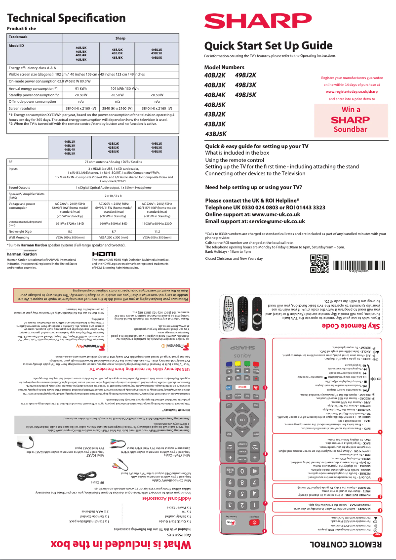 First page image of the manual for 43BJ3K