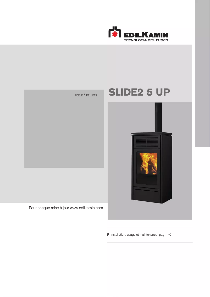 Page 1 of the manual User Manual Edilkamin SLIDE2 5 UP
