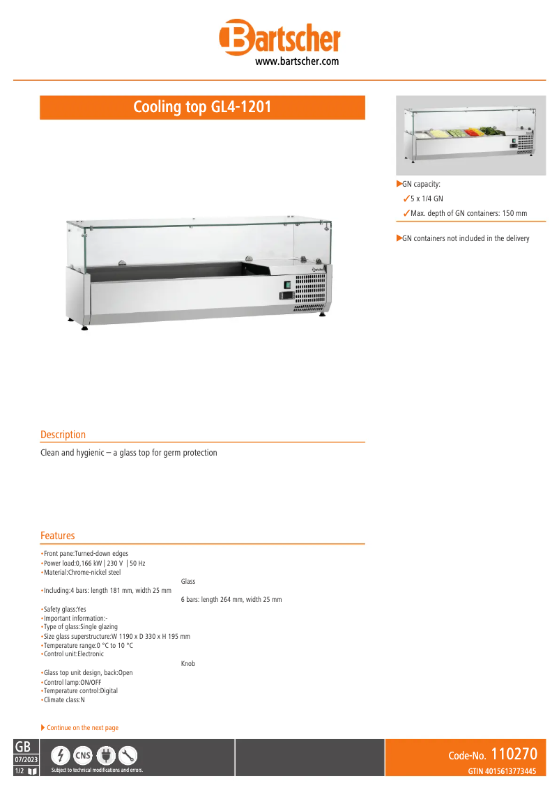 First page image of the manual for GL4-1201