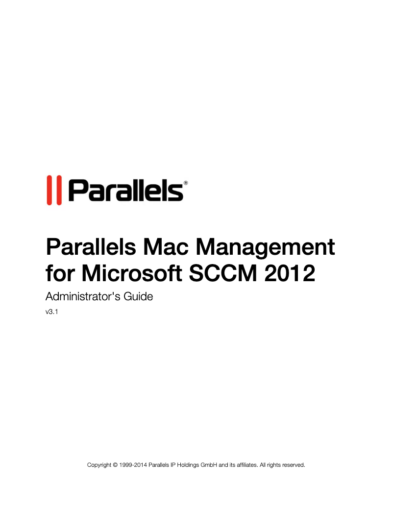 First page image of the manual for Management Suite SCCM
