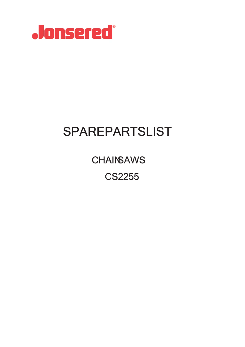 Page 1 of the manual User Manual Jonsered CS 2255