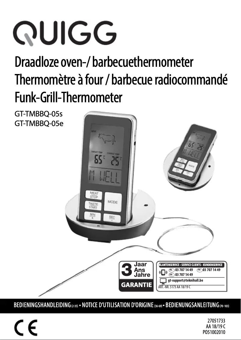 Page 1 of the manual User Manual Quigg GT-TMBBQ-05e