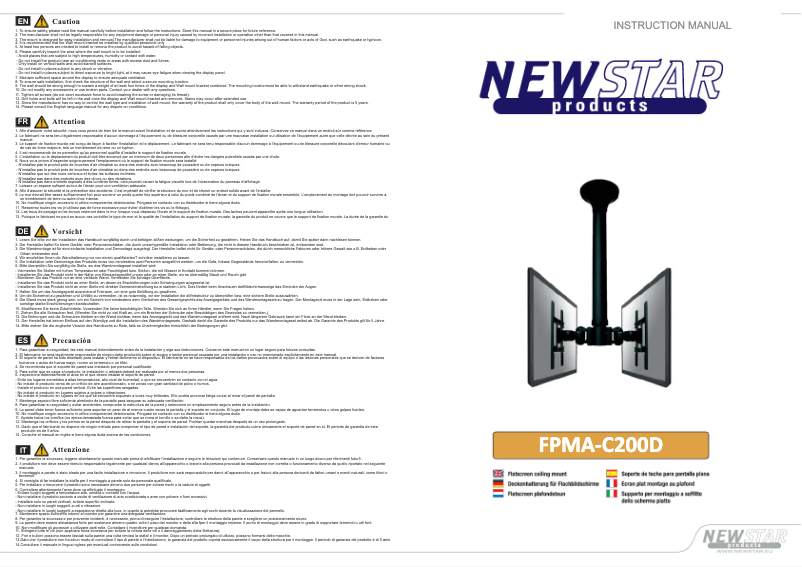 First page image of the manual for FPMA-C200D