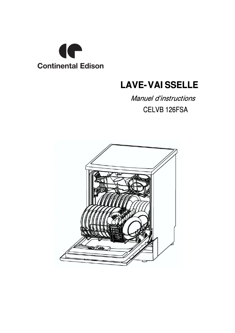 First page image of the manual for CELVB126FSA
