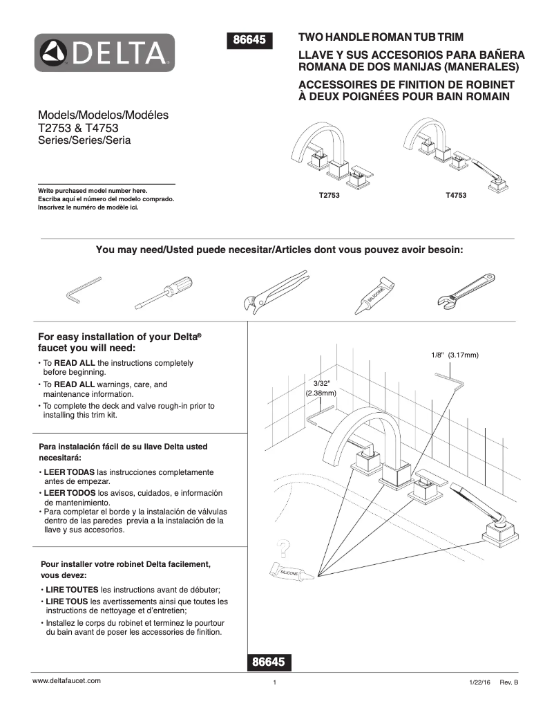 First page image of the manual for T4753