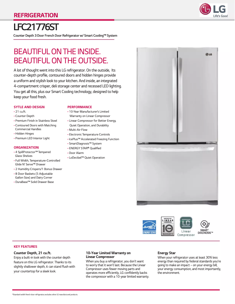 First page image of the manual for LFC21776ST