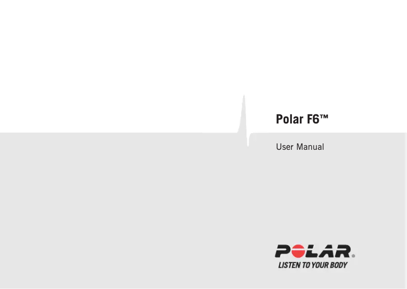 Page 1 of the manual User Manual Polar F6