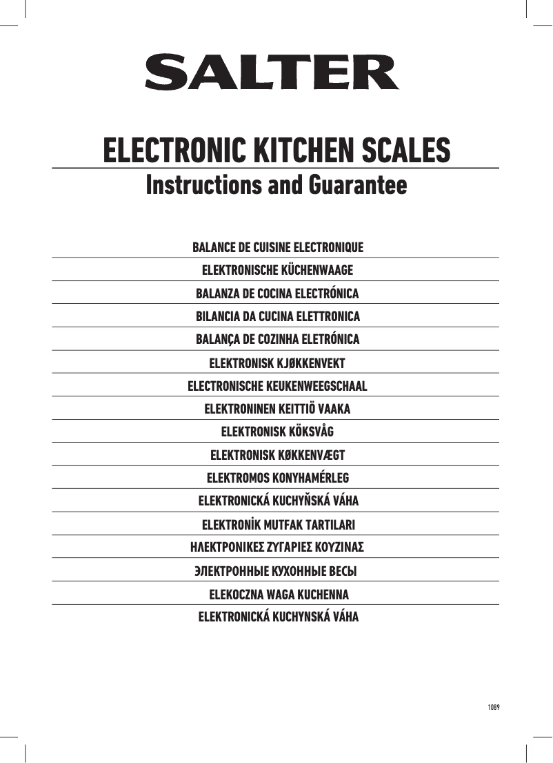Image de la première page du manuel de l'appareil 1089