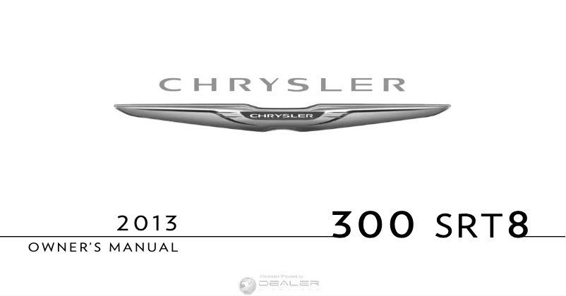 First page image of the manual for 300 SRT8 (2013)