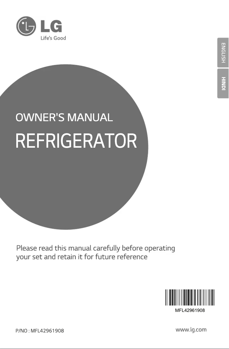 Page 1 of the manual User Manual LG GL-B205KRLN