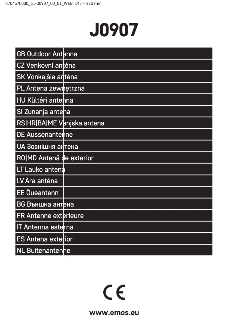 Page 1 of the manual User Manual Emos J0907