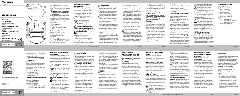 Page 1 of the manual User Manual Melinera IAN 321636