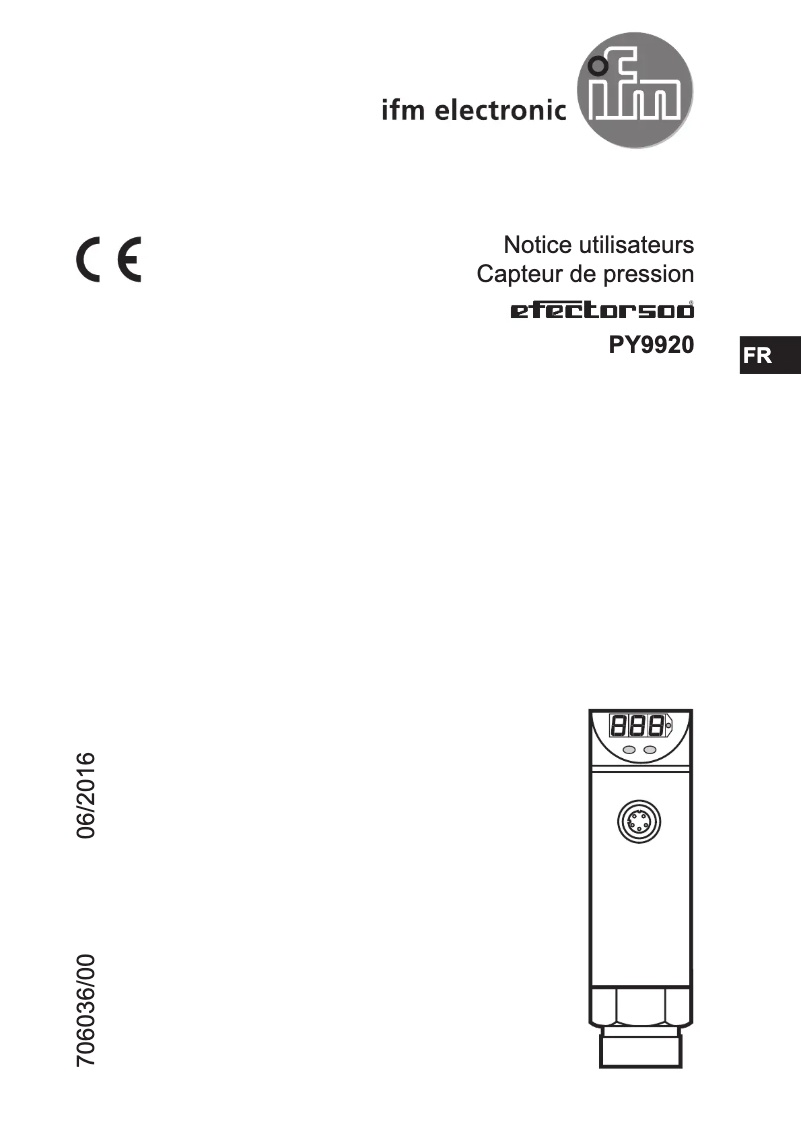 Page 1 of the manual User Manual IFM PY9920
