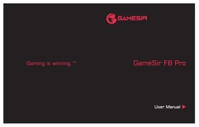 Page 1 of the manual User Manual Gamesir F8 Pro