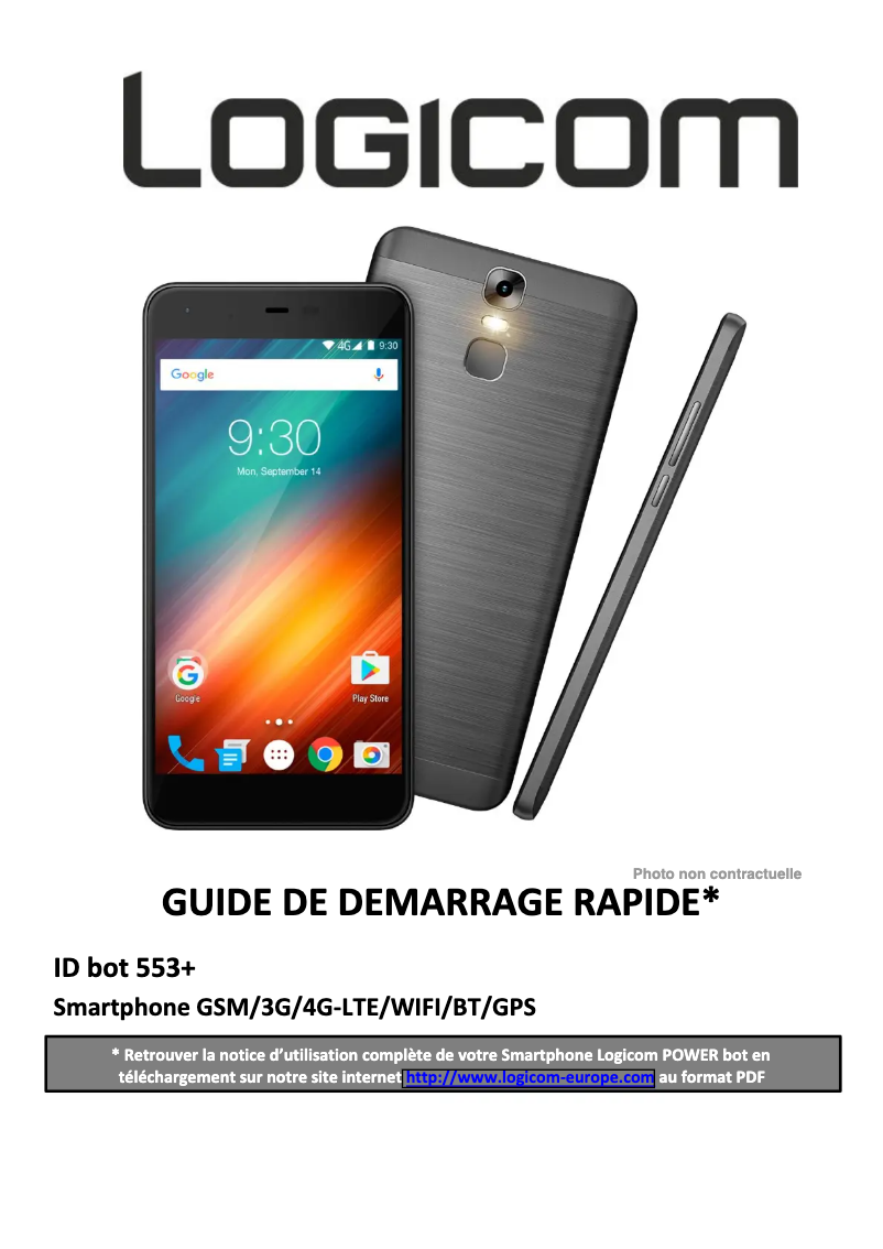 First page image of the manual for ID Bot 553+