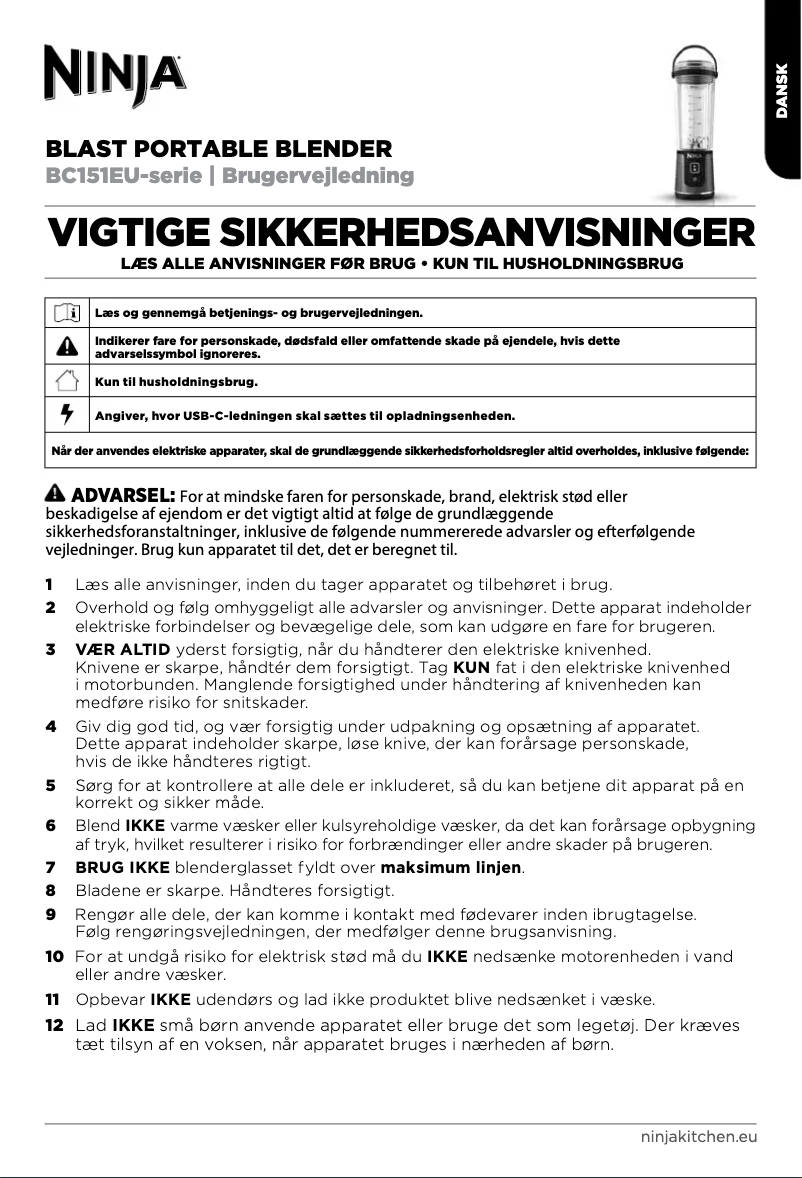 First page image of the manual for Blast