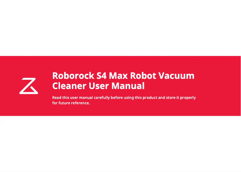 Page 1 of the manual User Manual Roborock S4 Max