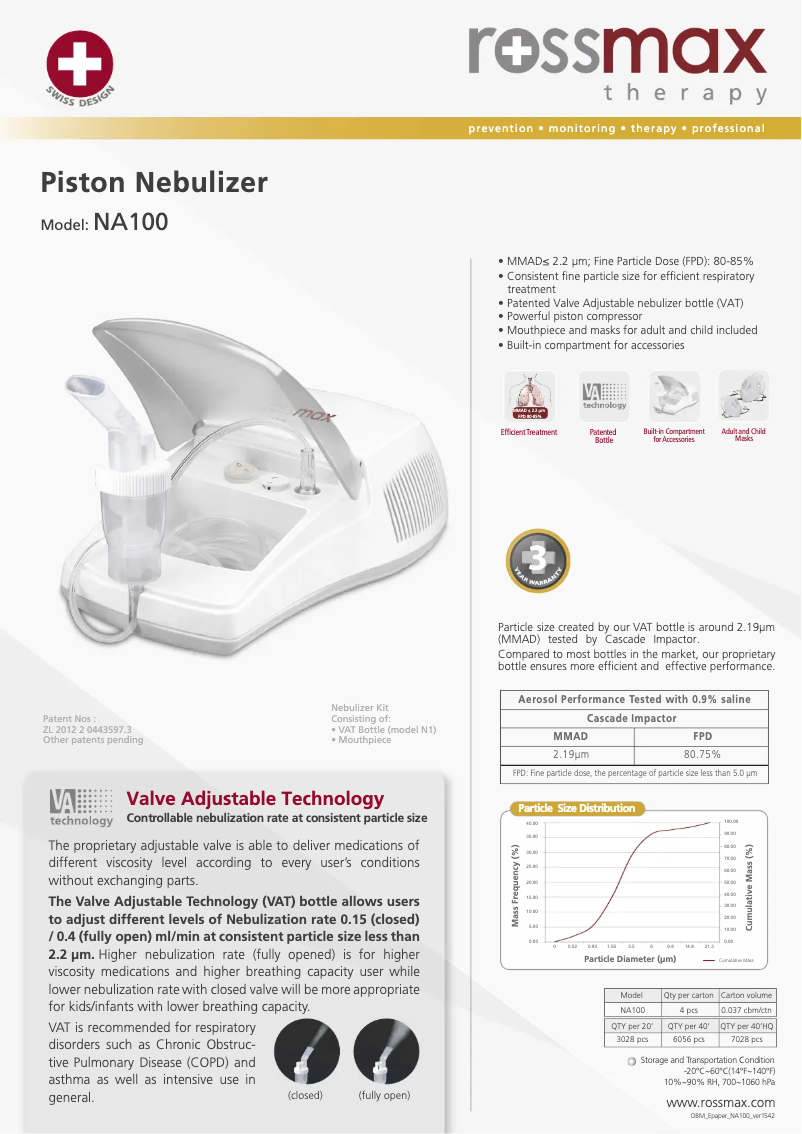Page 1 of the manual Brochure Rossmax NA100