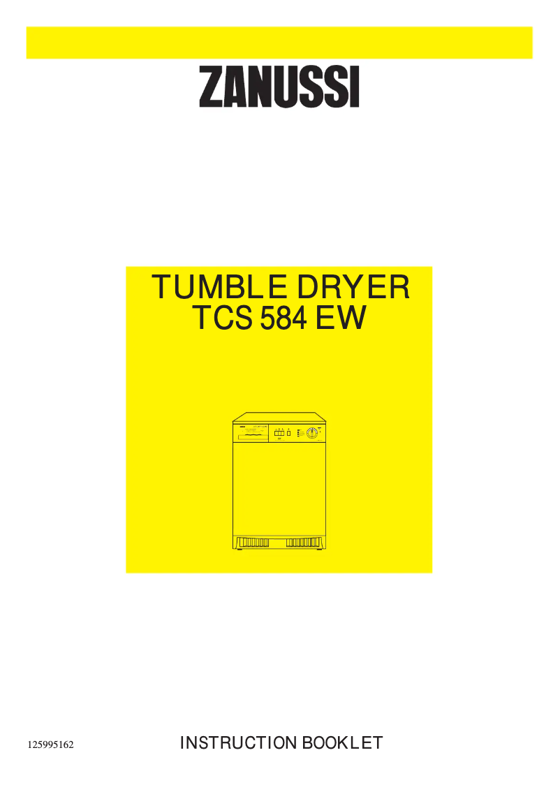 Page 1 of the manual User Manual Zanussi TCS 584 EW