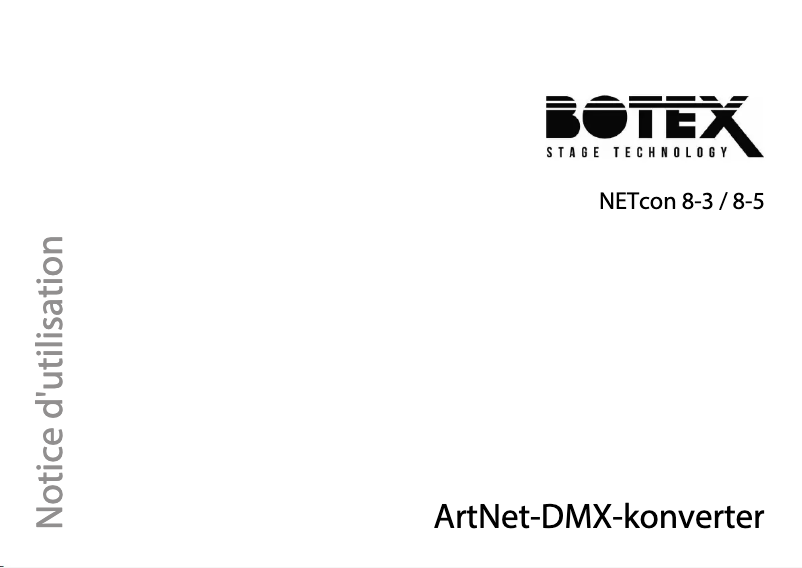 Page 1 of the manual User Manual Botex NETcon 8-5