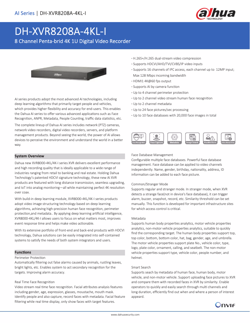 First page image of the manual for XVR8208A-4KL-I